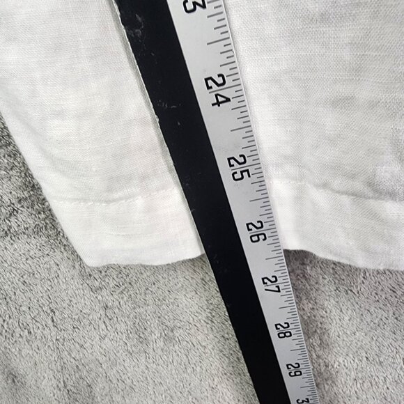 Womens White Charter Club Capri Pants Classic Fit 100% Linen Hi Rise Size 14 - Picture 9 of 11